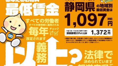 静岡県の最低賃金は??